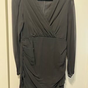 Chic Black Mini Wrap Dress